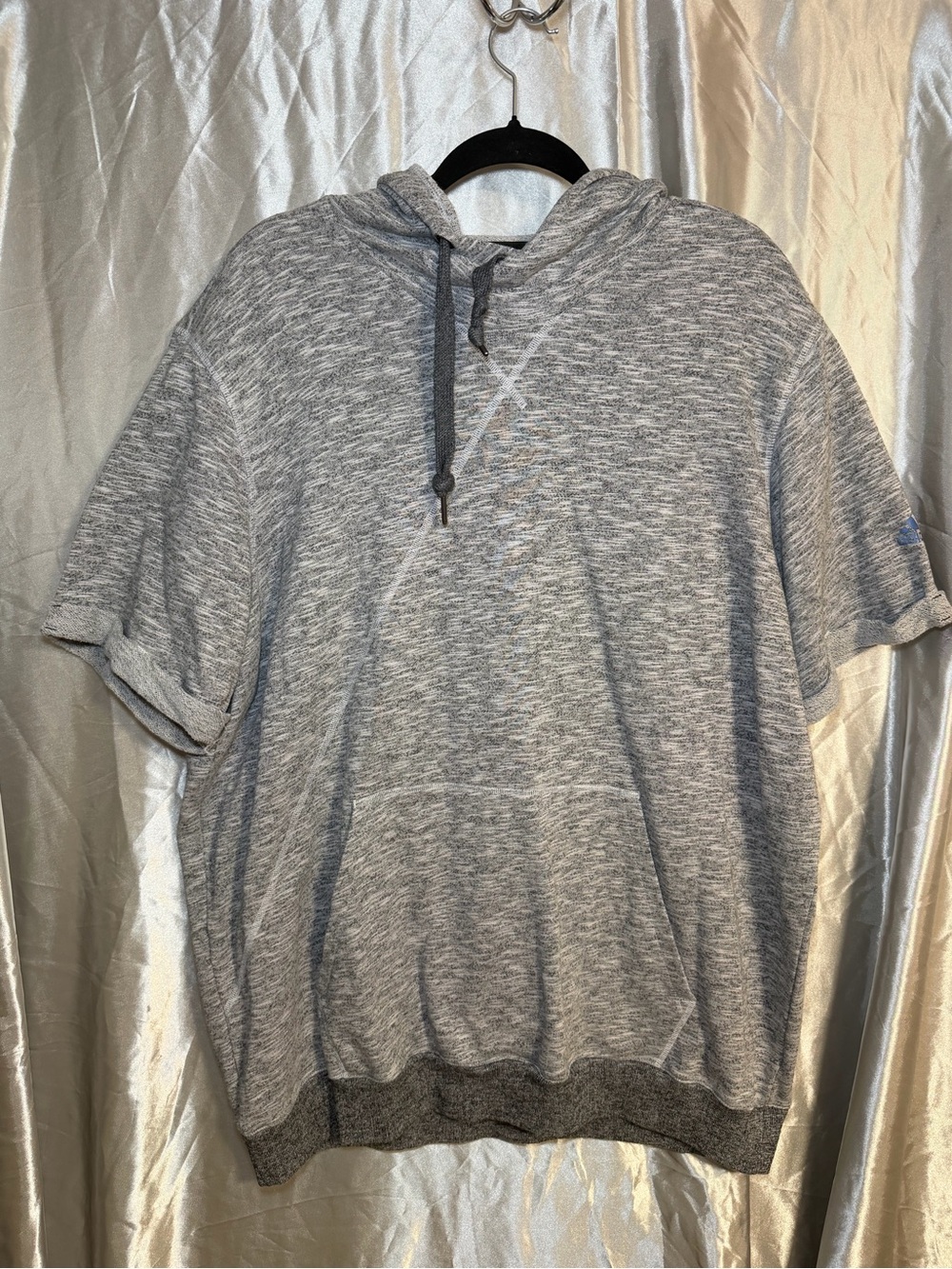 Adidas Short Sleeve Hoodie Retro Athleisure Sweatshirt Size 2XL